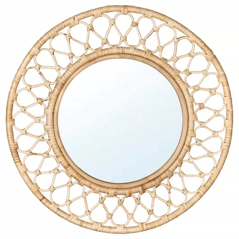 Rattan Mirror Round - Espelho de Parede Redondo de Rattan,