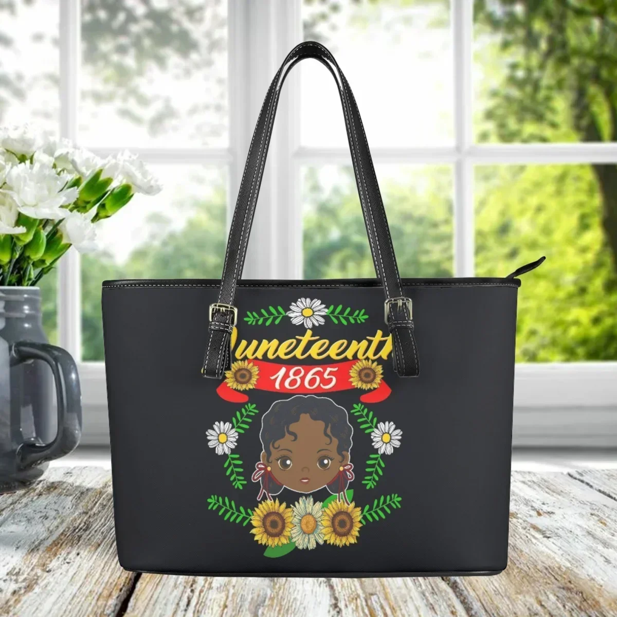 Interior Design History - Bolsa de Ombro Casual de Couro