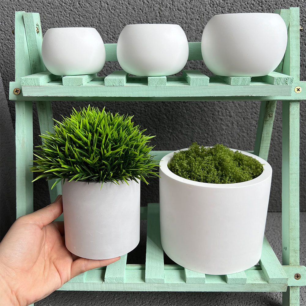 Terrazzo Pot Cement - Vaso de cimento, molde de concreto,