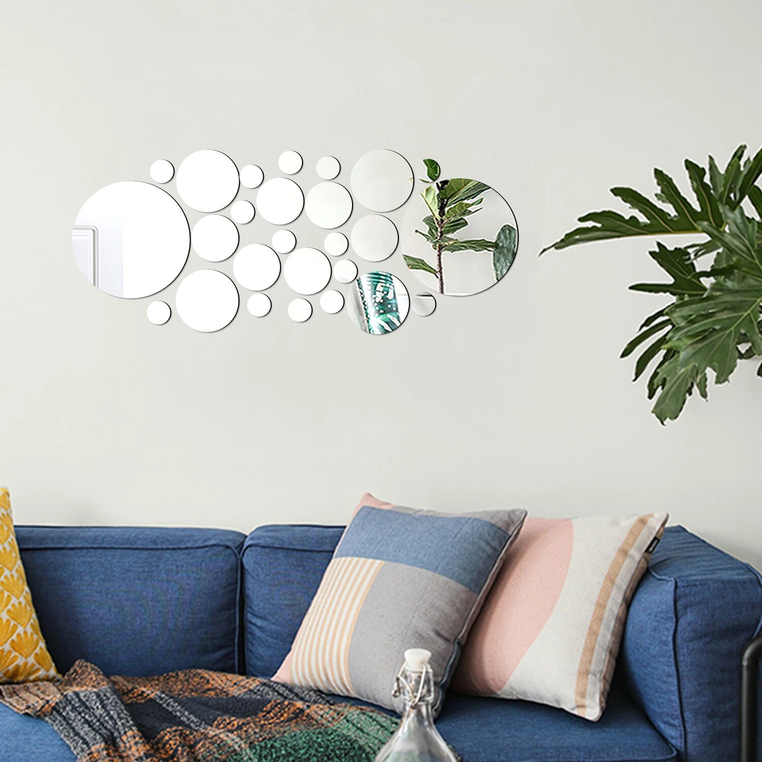 Rattan Mirror Round - 26 peças adesivo de parede de
