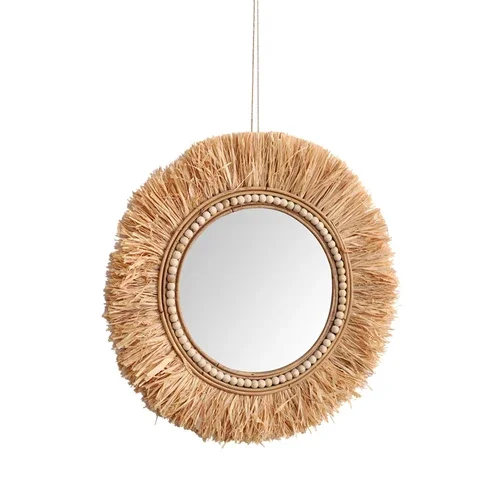 Rattan Mirror Round - Espelhos decorativos de rattan para banheiro