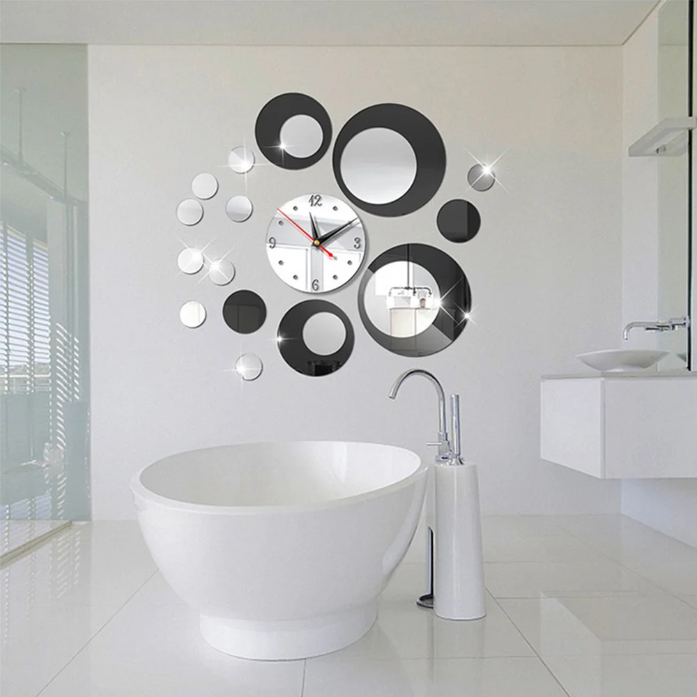 Rattan Mirror Round - Espelho acrílico Relógio de parede, 3D