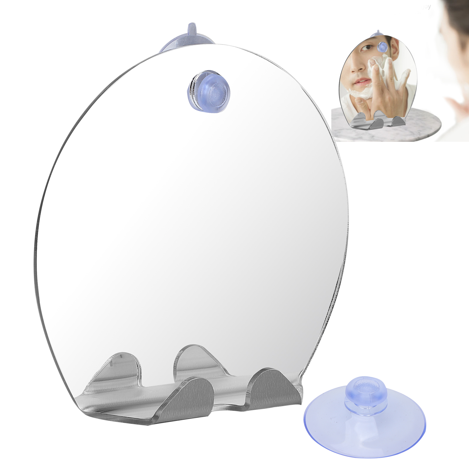 Rattan Mirror Round - Espelho de barbear sem neblina para