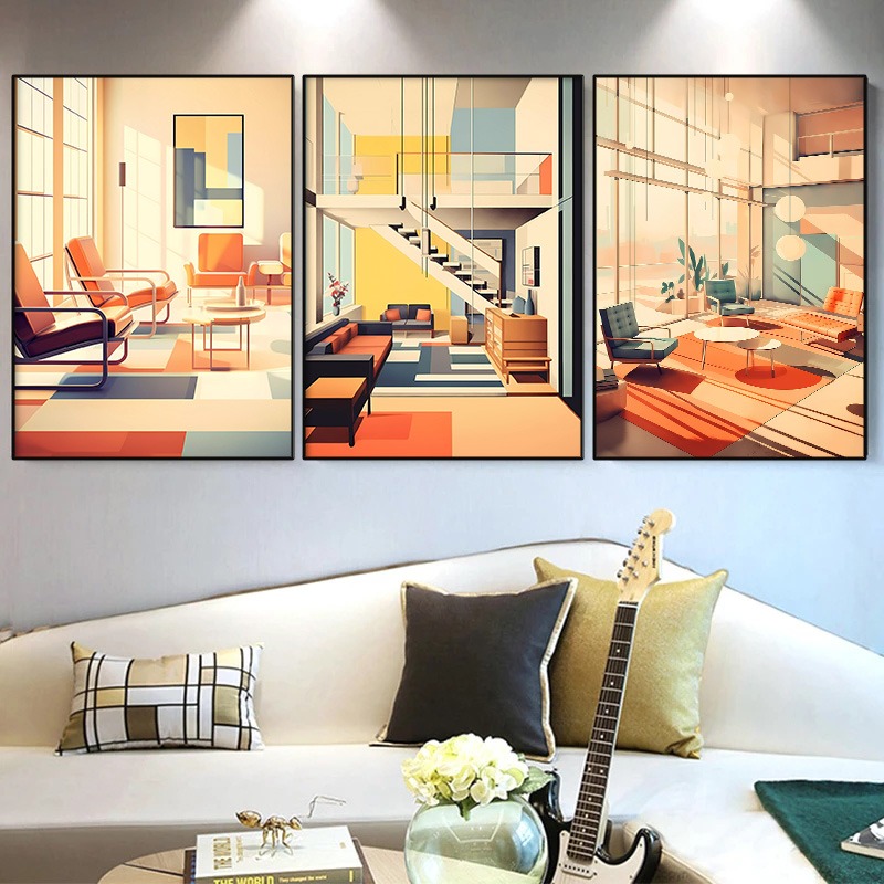 Pôster Arquitetônico Vintage S - Interior Design Layout avaliação e preço