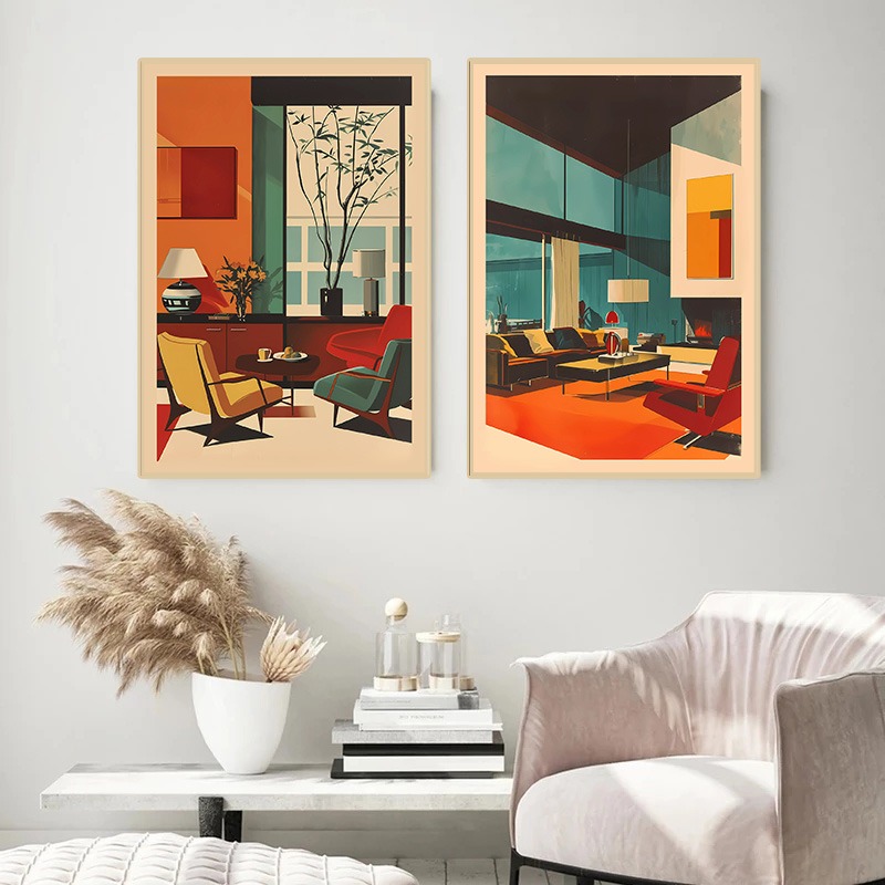 Pôster Arquitetônico Vintage S - Interior Design Layout avaliação e preço