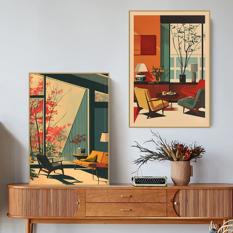Pôster Arquitetônico Vintage S - Interior Design Layout avaliação e preço