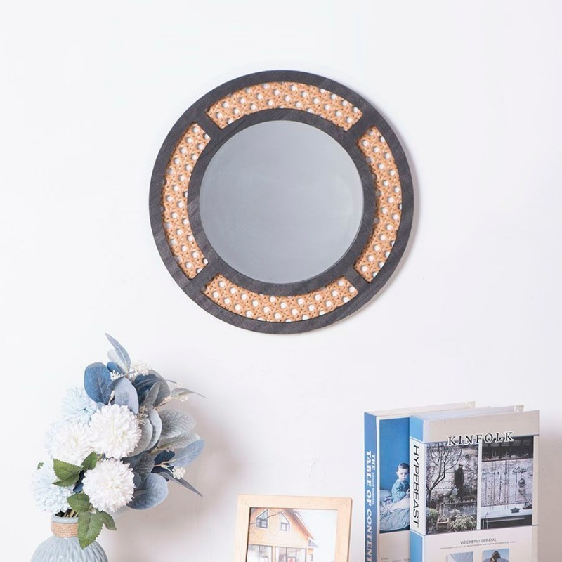 Espelho decorativo criativo fe - Rattan Mirror Round avaliação e preço