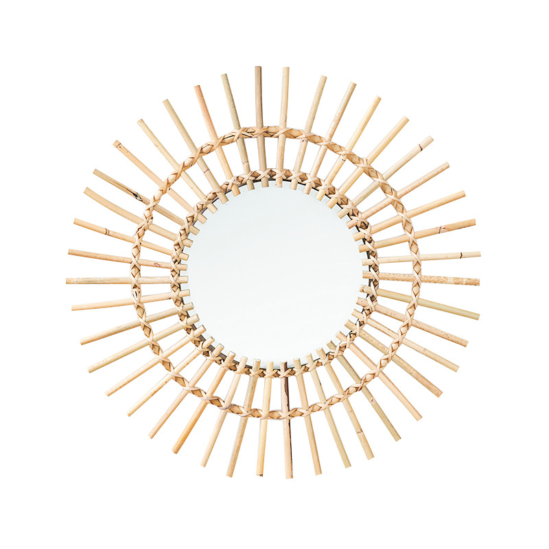 Espelho de maquiagem nórdico d - Rattan Mirror Round avaliação e preço