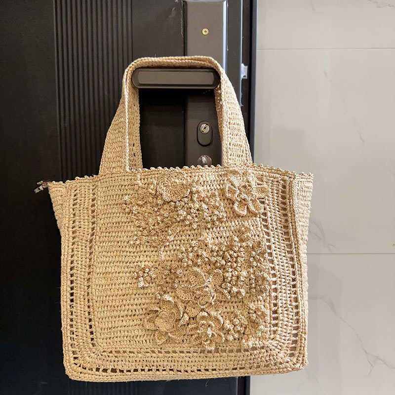 Bolsa de Palha Trançada Floral - Interior Design Bali avaliação e preço