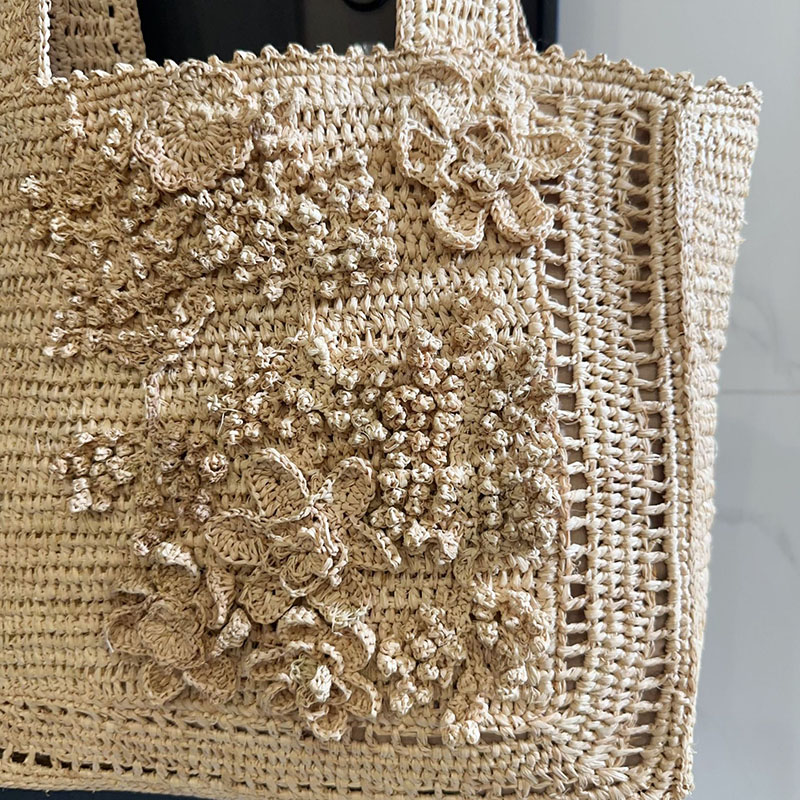 Bolsa de Palha Trançada Floral - Interior Design Bali avaliação e preço