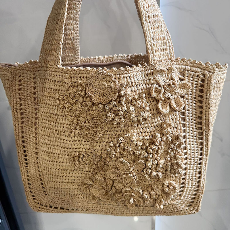 Bolsa de Palha Trançada Floral - Interior Design Bali avaliação e preço