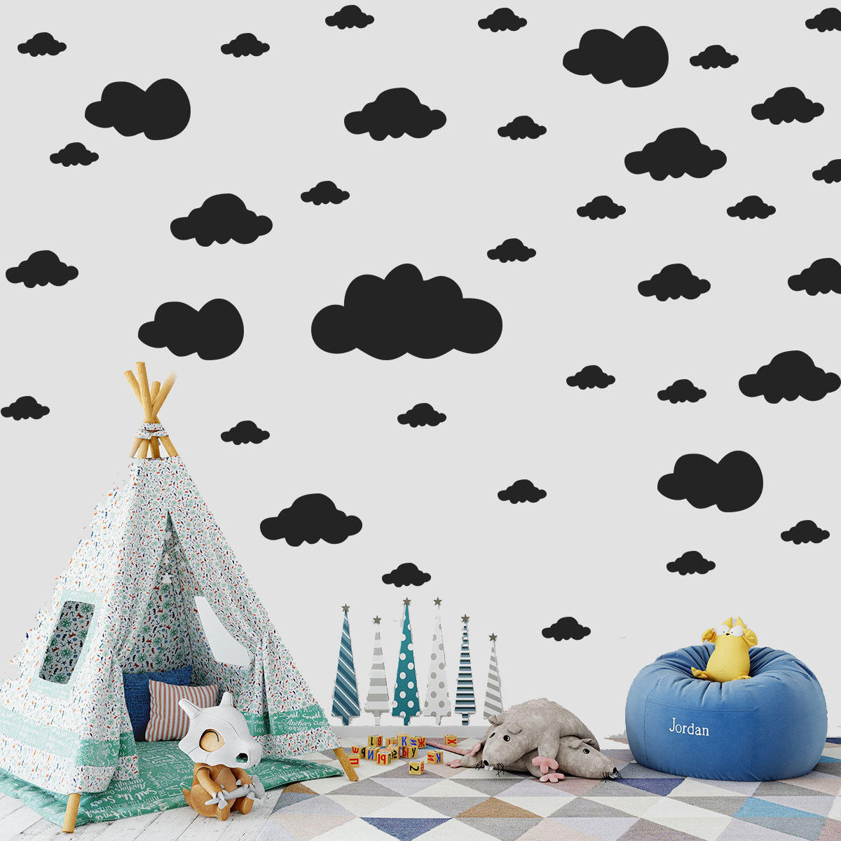 68 pçs diy nuvens adesivos de  - Interior Design Kitchen avaliação e preço