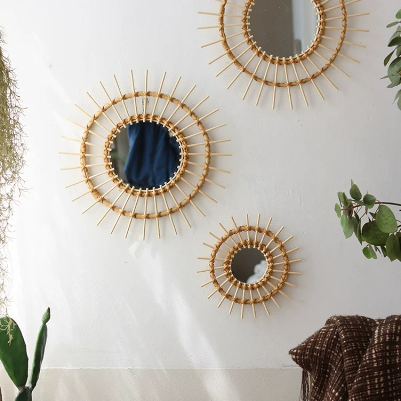 Espelhos Decorativos Redondos  - Rattan Mirror Round avaliação e preço