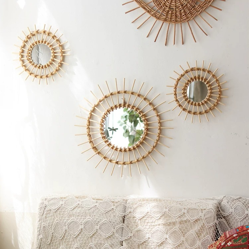 Espelhos Decorativos Redondos  - Rattan Mirror Round avaliação e preço