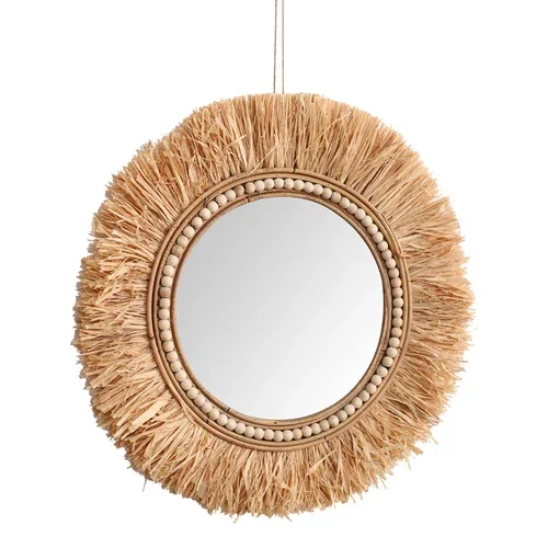Espelhos decorativos de rattan - Rattan Mirror Round avaliação e preço