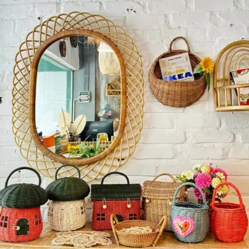 Espelho de parede redondo mode - Rattan Mirror Round avaliação e preço