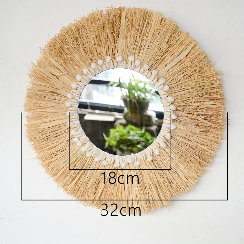 Boho mobiliário doméstico flor - Rattan Mirror Round avaliação e preço